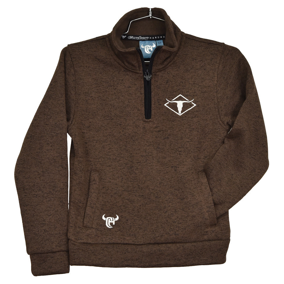 Youth Boys' Cowboy Hardware Diamond Skull Speckle Fleece Cadet