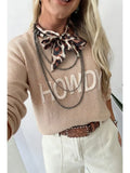 Western Howdy Graphic Short-Sleeve Knit Sweater – Parchment