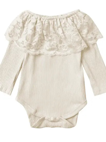Cream Lace Ls Onesie