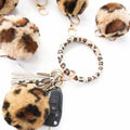 Leopard Bangle Bracelet Keyring with Tassel