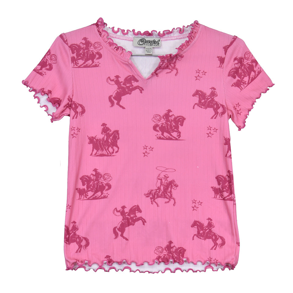 Desert Bronc Ribbed Pink Top