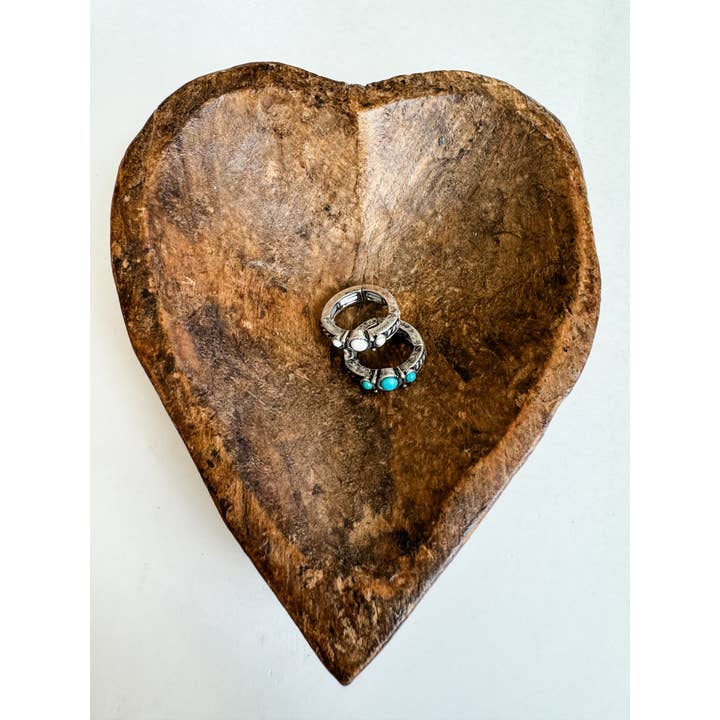 Western turquoise and white stretch ring style view 1