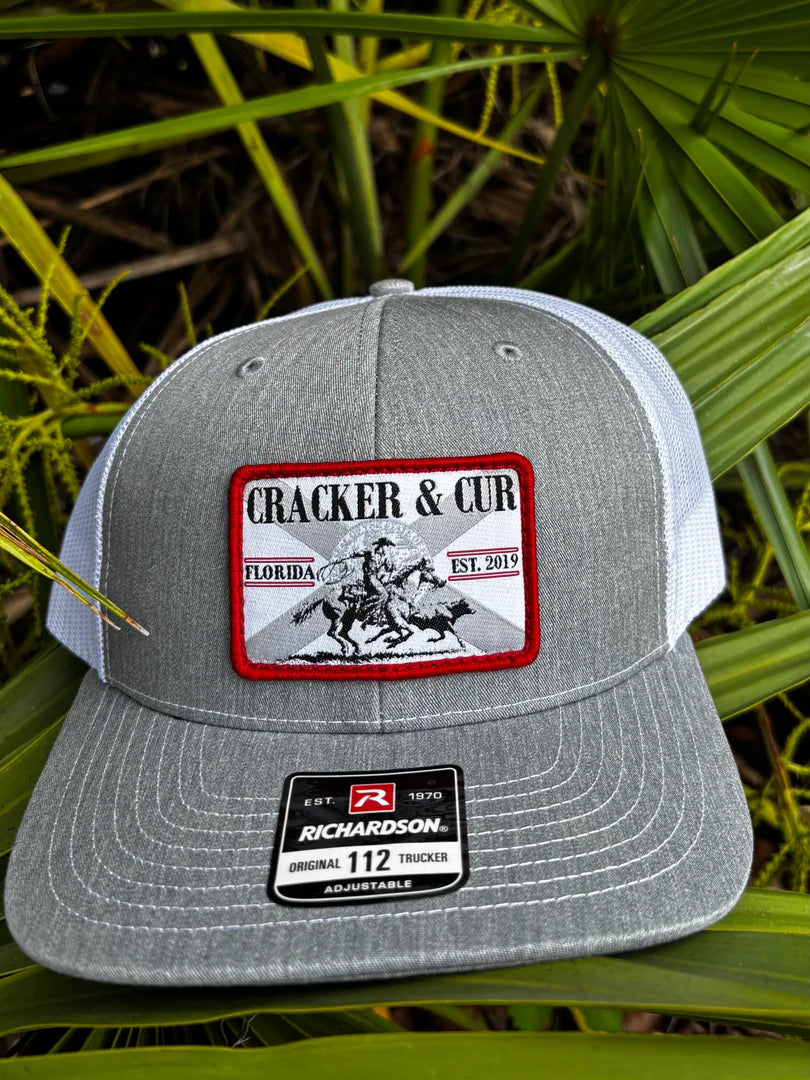 State Flag Patch Hat- Heather/White