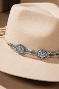 Stamped Western Concho Hat Band – Brown