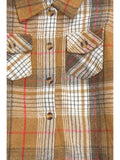 Unisex/ Brown Plaid Button Up Shirt
