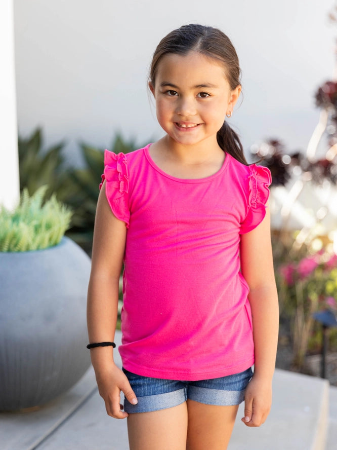 Ruffle Sleeve Girl Top