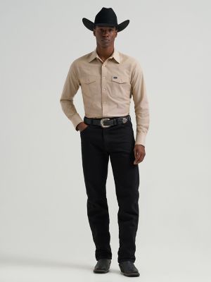 Wrangler Khaki Cowboy Cut western work shirt alternate view