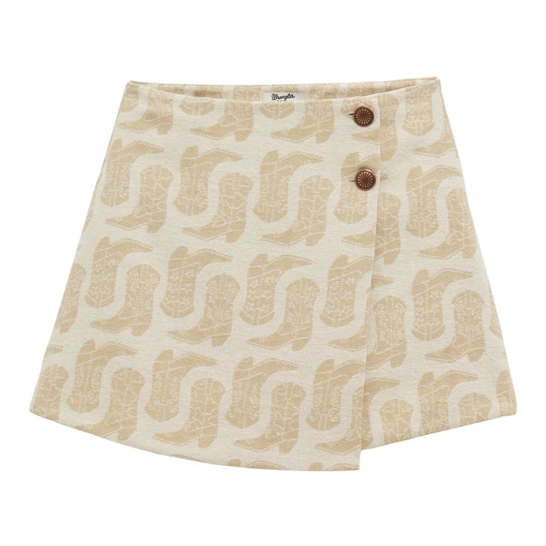 Jacquard Wrap Mini Skirt