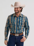 Men's Wrangler Checotah® Long Sleeve Western Snap Printed Shirt