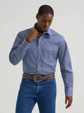 Wrangler Men's Wrinkle-Resist Western Snap Plaid Shirt – Slate Blue