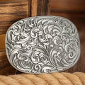 Antique Silver Floral Western Belt Buckle 1825ATS