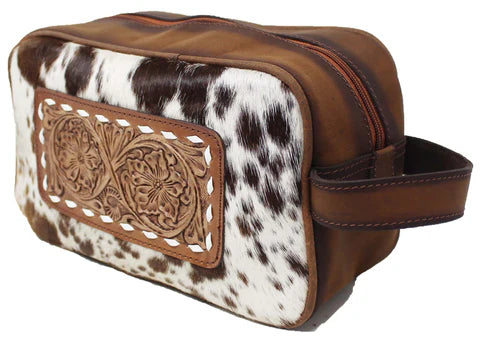 Leather Toiletry Cosmetic Travel Bag