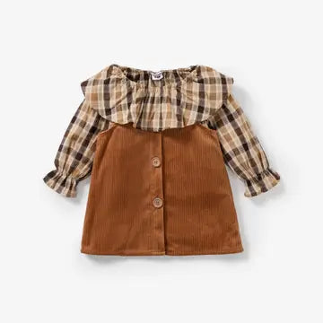 Short Infant dress Brown