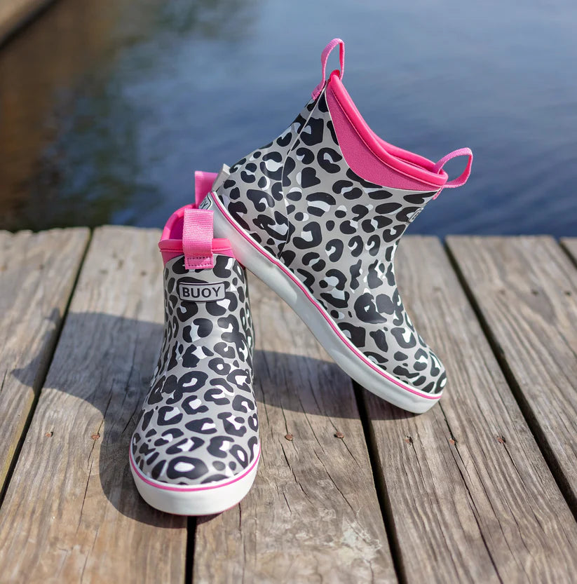 Women's Pink/Gray Cheetah Print Buoy Boots