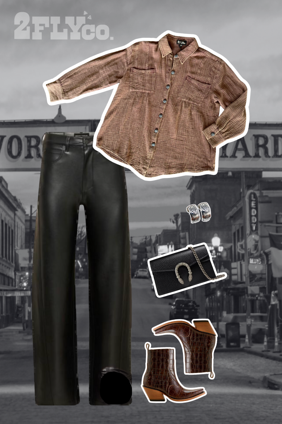 2 Fly Co Acres Button Up in Saddle view 3