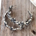 2" Western Style Star Open Hoop Earrings