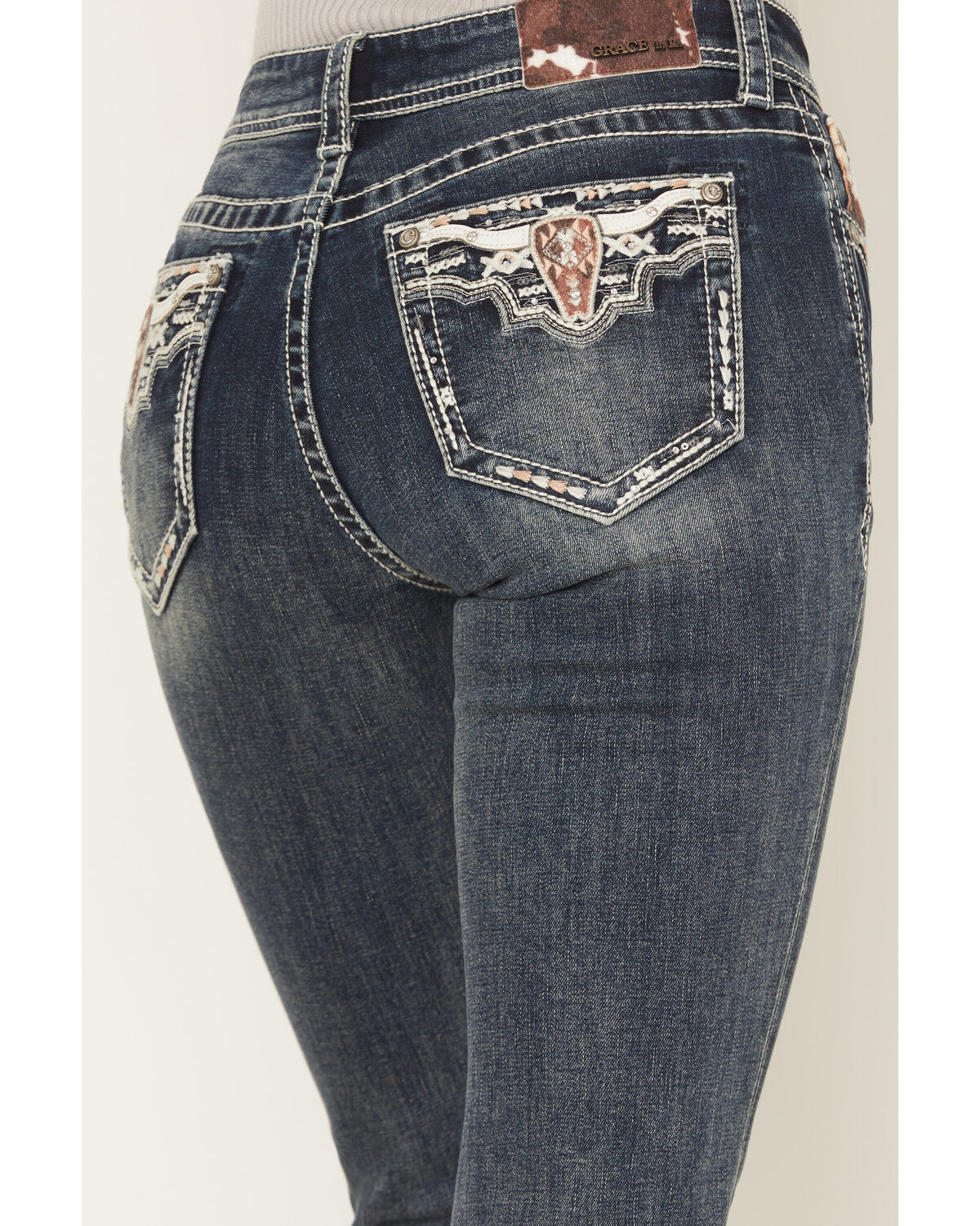 Grace in LA EB-S901 Steer Head Bootcut Jeans