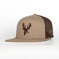 7 Panel Trucker Khaki / Coffee 3D Puff Buck Logo