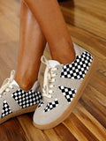 Checkerboard Patchwork Shoes