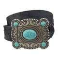 Silver Turquoise Buckle W. Ostrich Belt