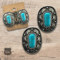 Western Concho Post Earrings