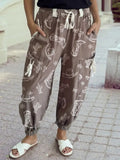 Cowgirl Hat Boot Printed Vintage Drawstring Jogger Pants