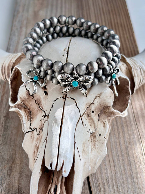 3 Piece Western Charm Navajo Pearl Bead Stretch Bracelet Set, supplier view 2