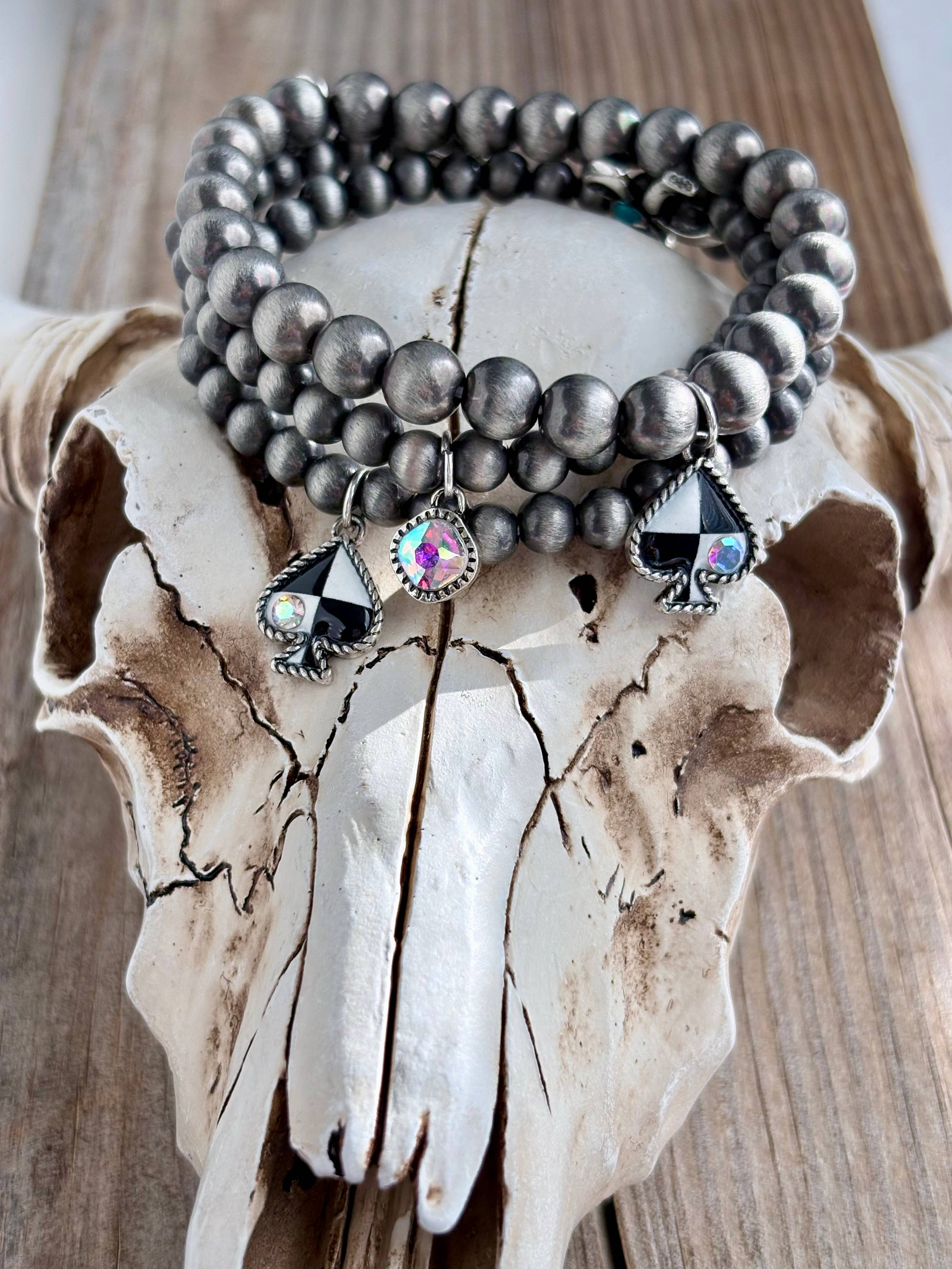 3 Piece Western Charm Navajo Pearl Bead Stretch Bracelet Set, supplier view 3