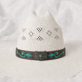Turquoise Embroidered Western Butterfly Cowboy Hat