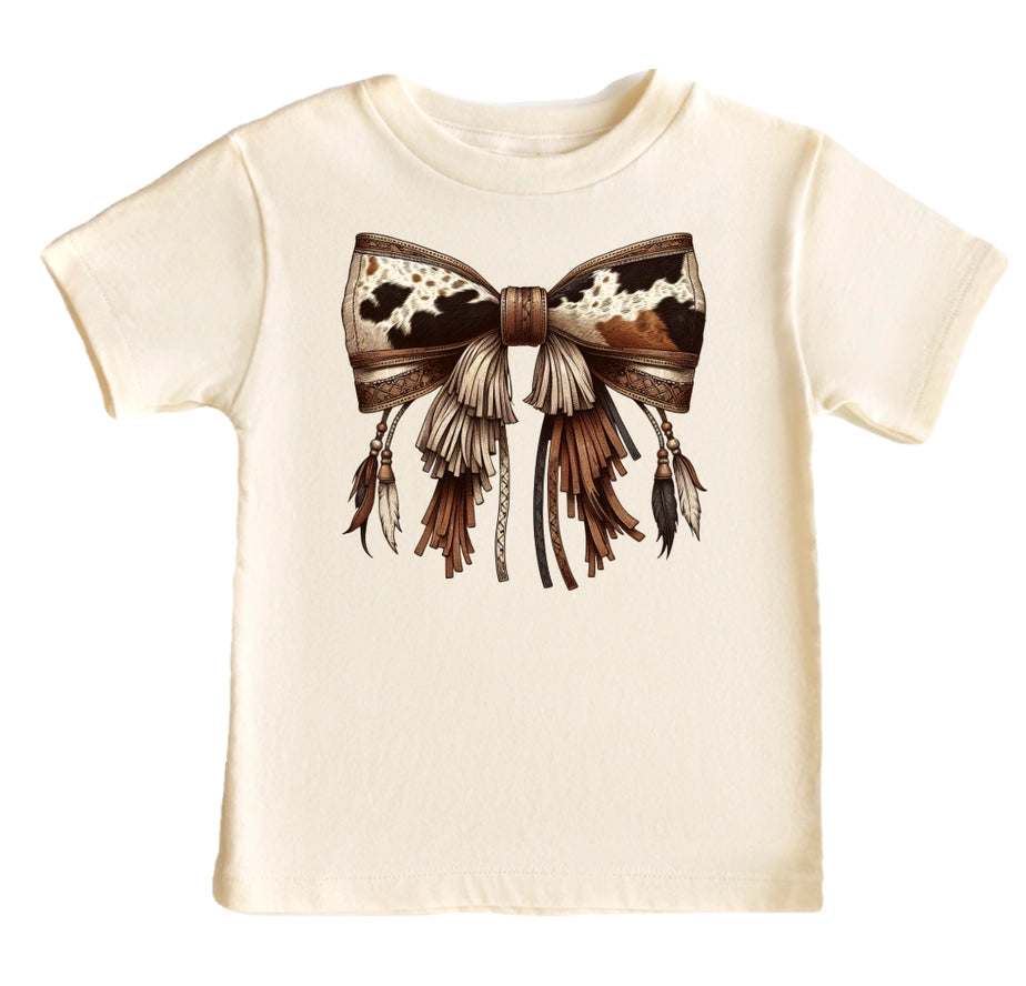 Western Coquette Bow with Feathers and Tassels Girls Te