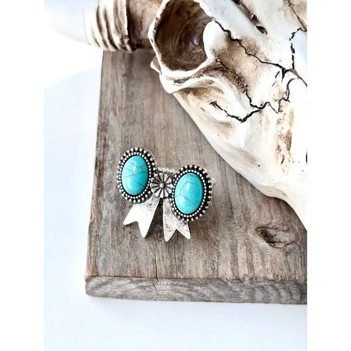 Western Coquette Bow Stone Stretch Ring