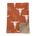 Brown Bull Skull Baby Kids Western Blankets