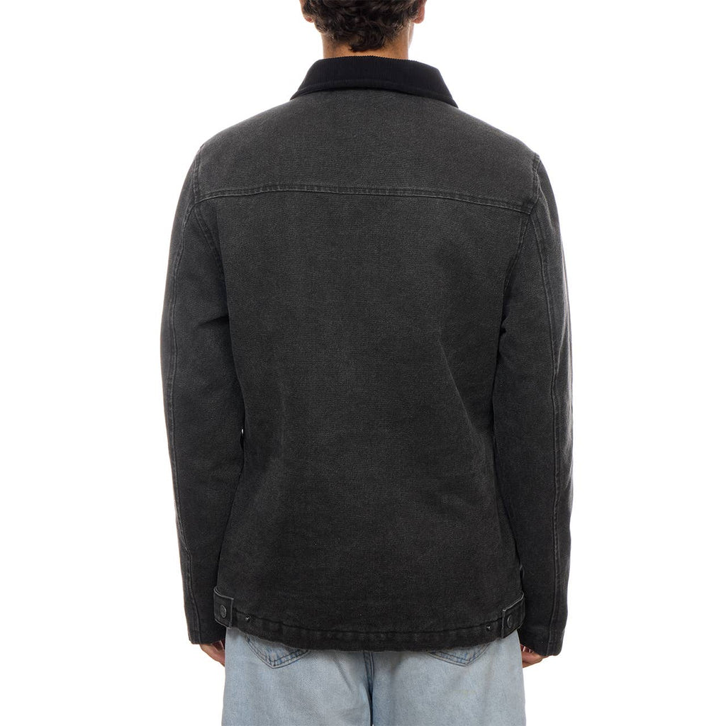 PX washed black twill jacket with corduroy collar and sherpa lining – view 7