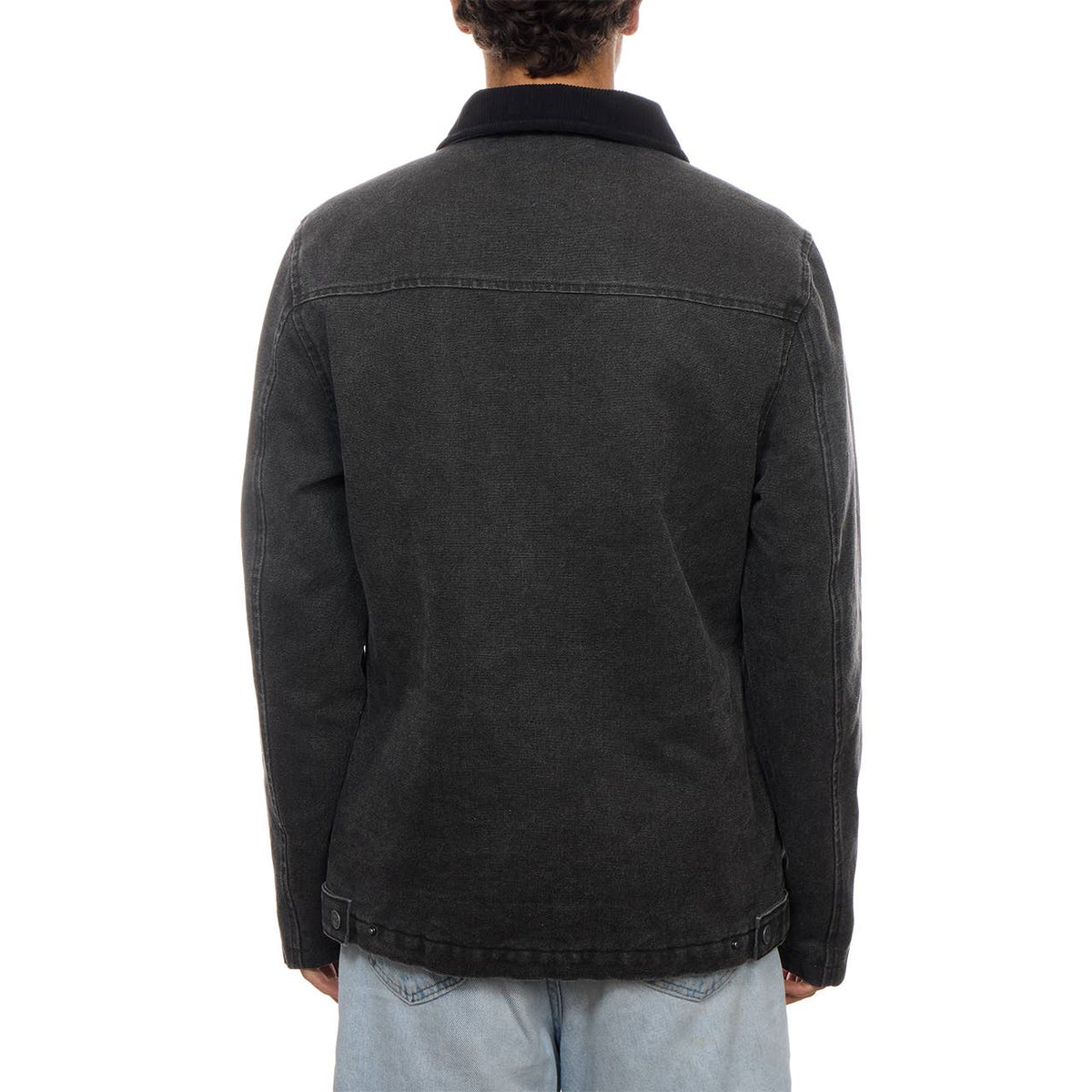 PX washed black twill jacket with corduroy collar and sherpa lining – view 7
