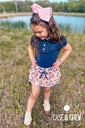 Retro Spring Floral Shorts Set