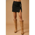 Western Buckle Detail Mini Skirt