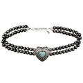 Bohemian Western Heart Turquoise Choker Necklace