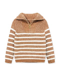 Striped Pullover Sweater Zipfront