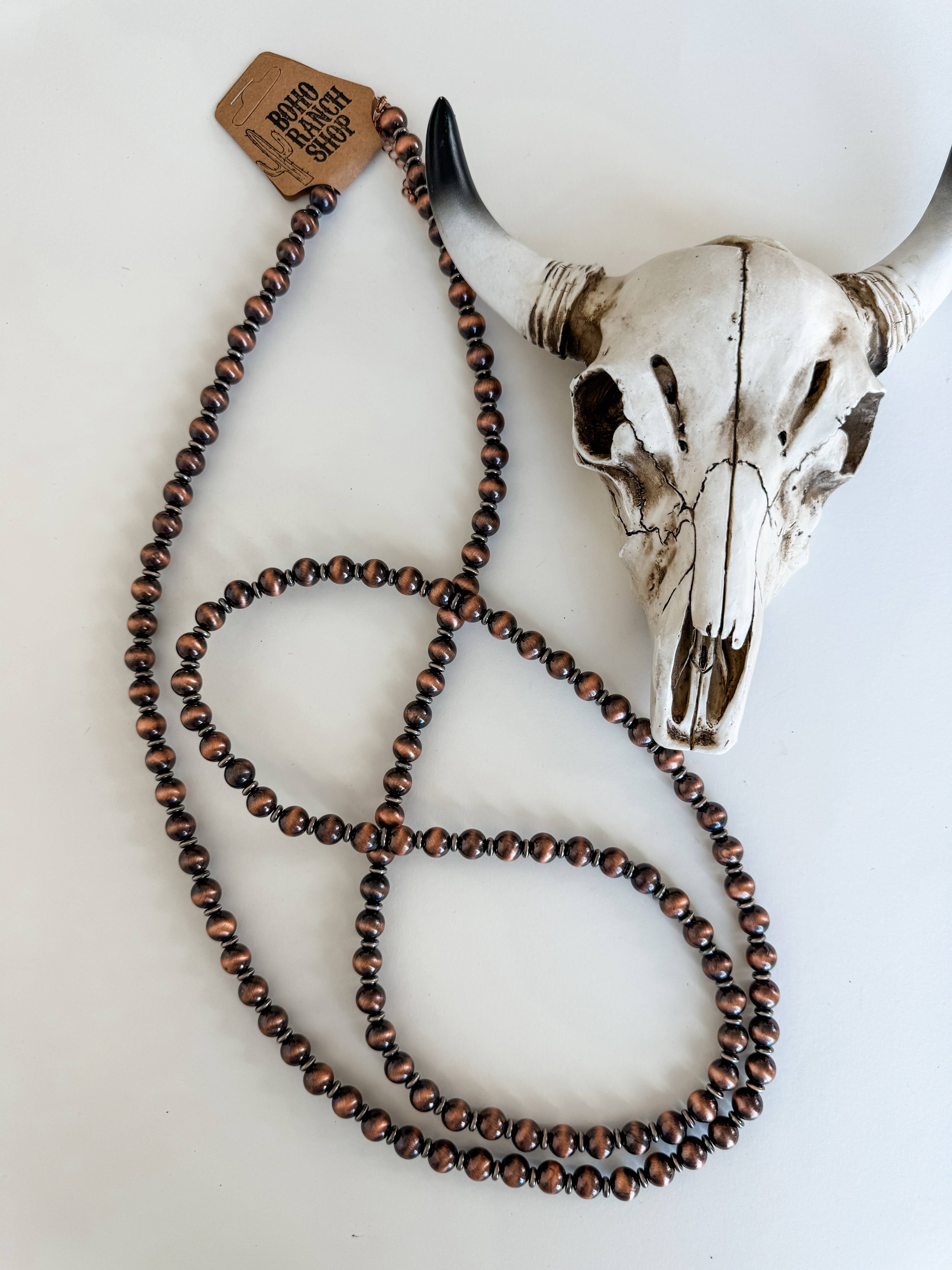 60″ Western Navajo Style Pearl Necklace, supplier view 3