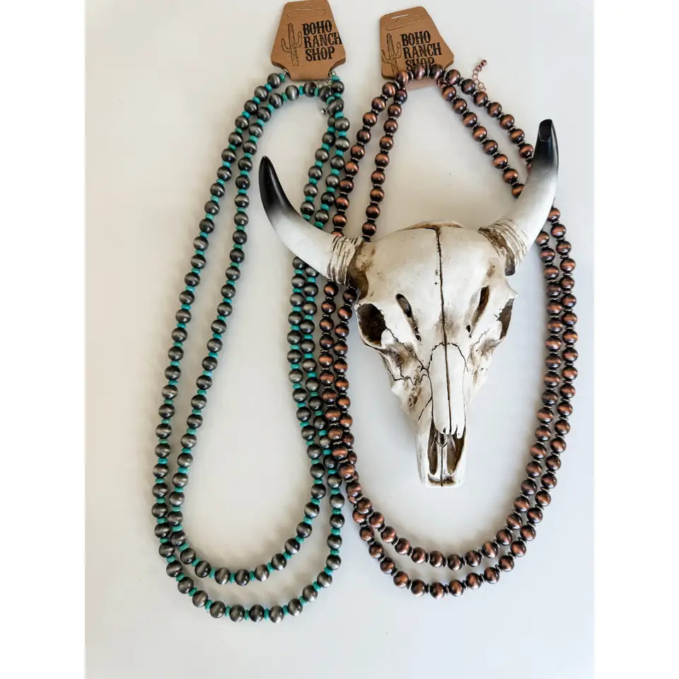 60″ Western Navajo Style Pearl Necklace