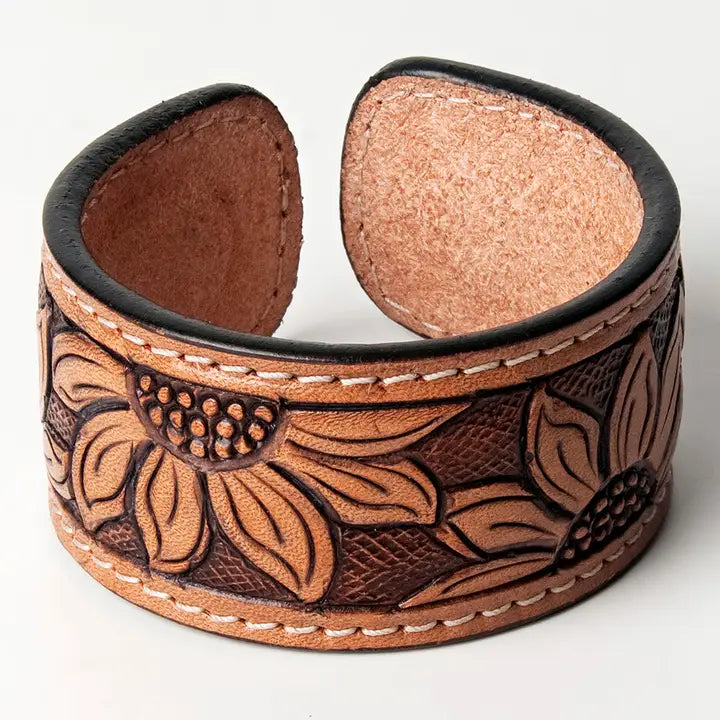 Hand Tooled Leather Cuff Bracelet