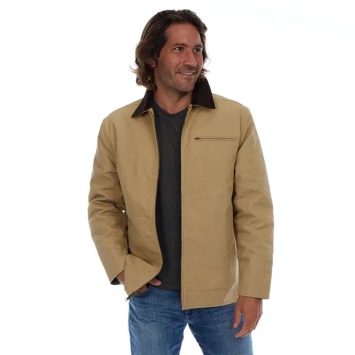 Collared Khaki Zip Up Jacket