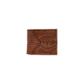 Men's brown tooled western bifold wallet with contrast stitching