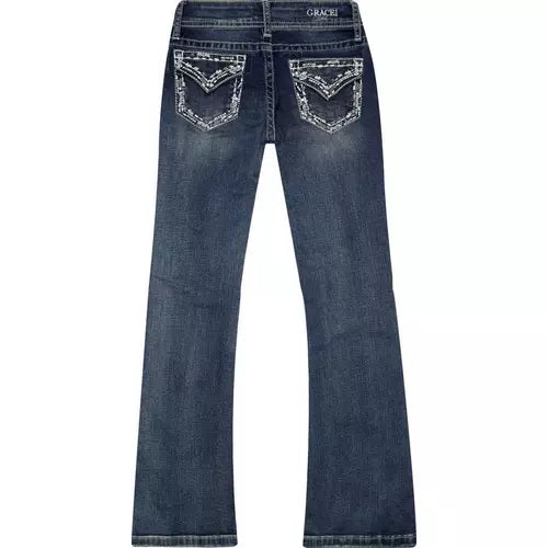 Grace in LA GB52017 Girls' Flap-Pocket Jeans