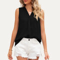 Trendy and Chic Solid Color V-Neck Sleeveless Top