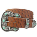 Navajo-Inspired Buckle with Ostrich Belt