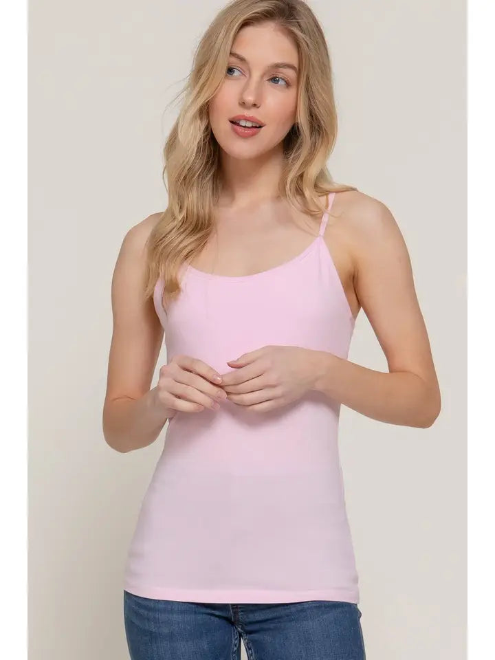 Pink Spaghetti Strap Self Bra
