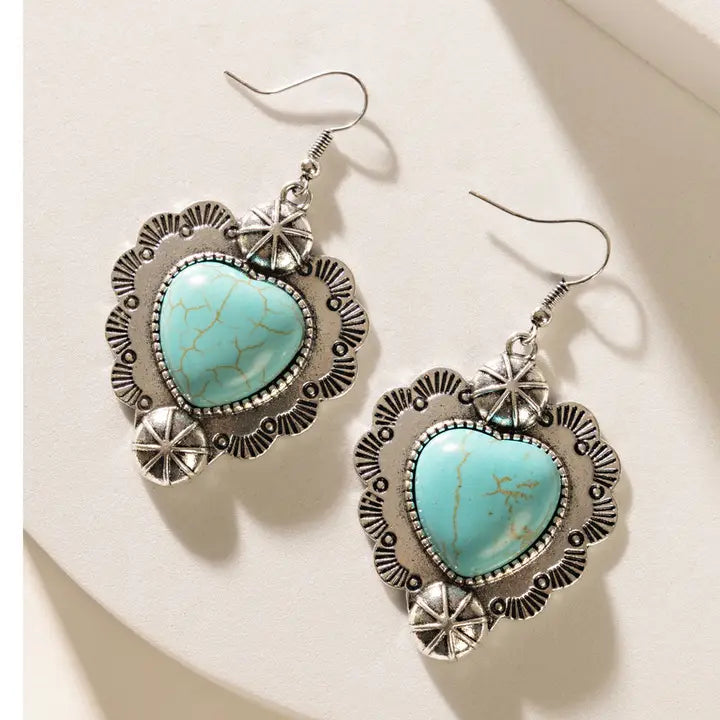 Cross My Heart Earrings in Blue