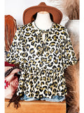 Leopard Bow Tie Blouse