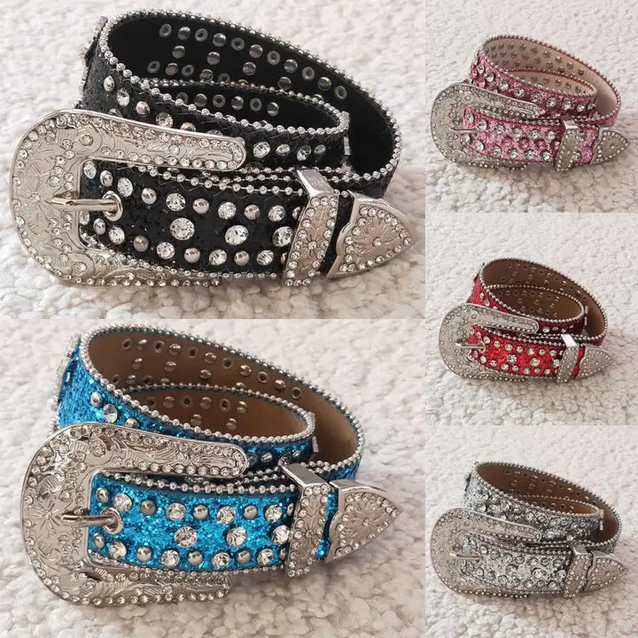 Girls Sparkle Rhinestone Belts